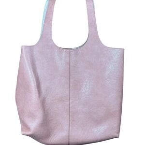 Madison West Pink Soft Faux Leather Tote Bag with Pouch Blush Spring Fairycore